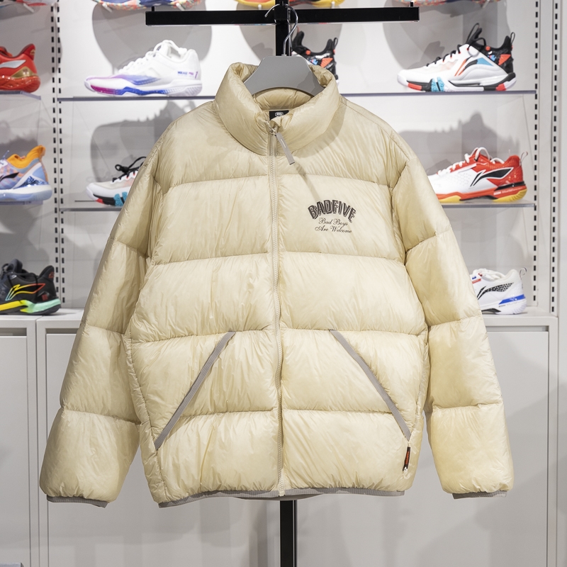 李宁保暖立领短款男子羽绒服