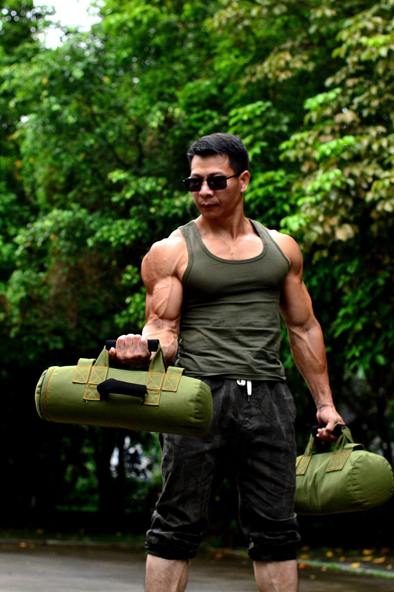 罗跃飞健身器材加强型力量包体能训练袋健身增肌袋15kg一个(空袋)