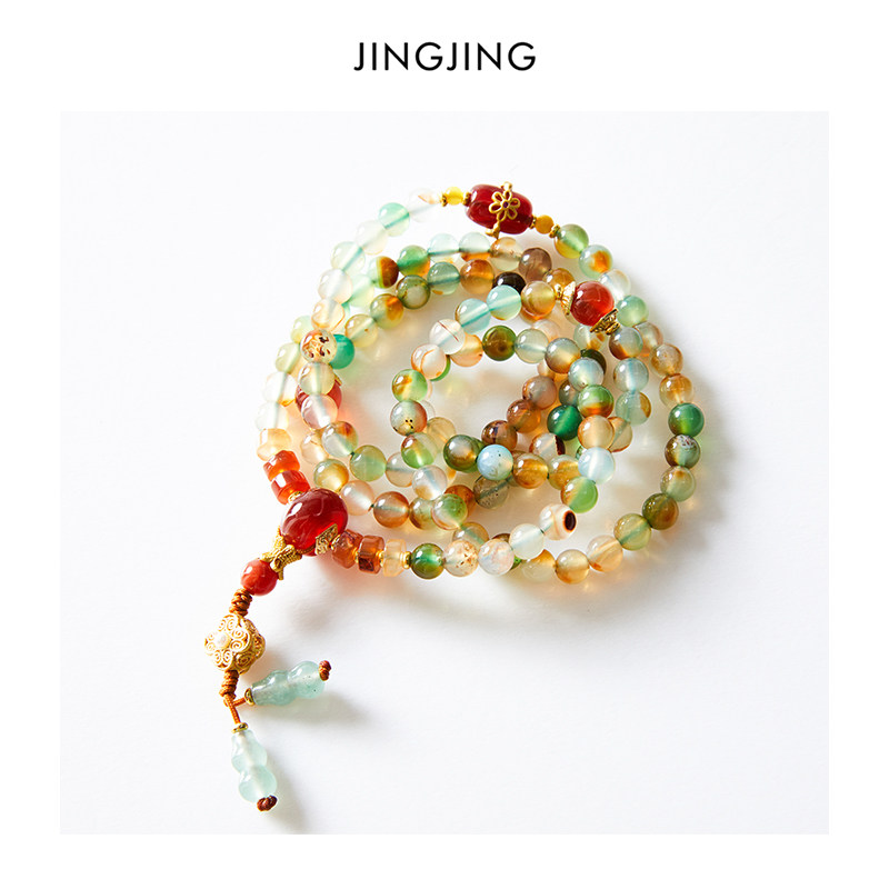 JINGJING2024新款“雅致古典”彩色国风复古搭配新中式设计感项链