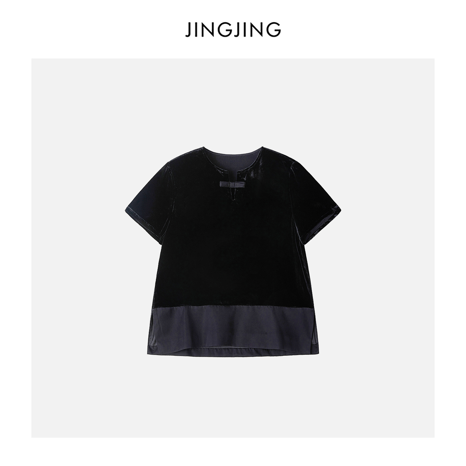 桑蠶絲黑絲絨輕薄上衣