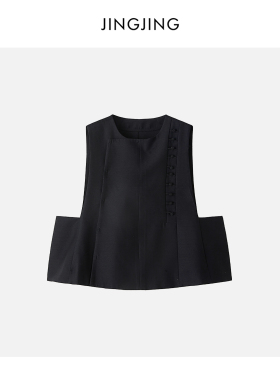 JINGJING2026新款“素锦”桑蚕丝羊毛设计感盘扣斜襟中式马甲