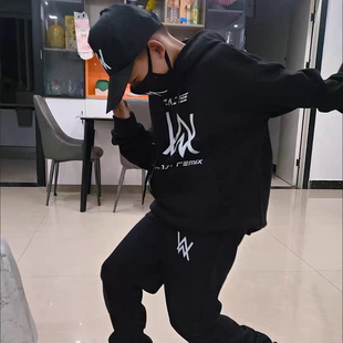 (送口罩)DJ嘉豪同款战衣艾伦沃克加绒连帽卫衣少年学生外套秋冬装