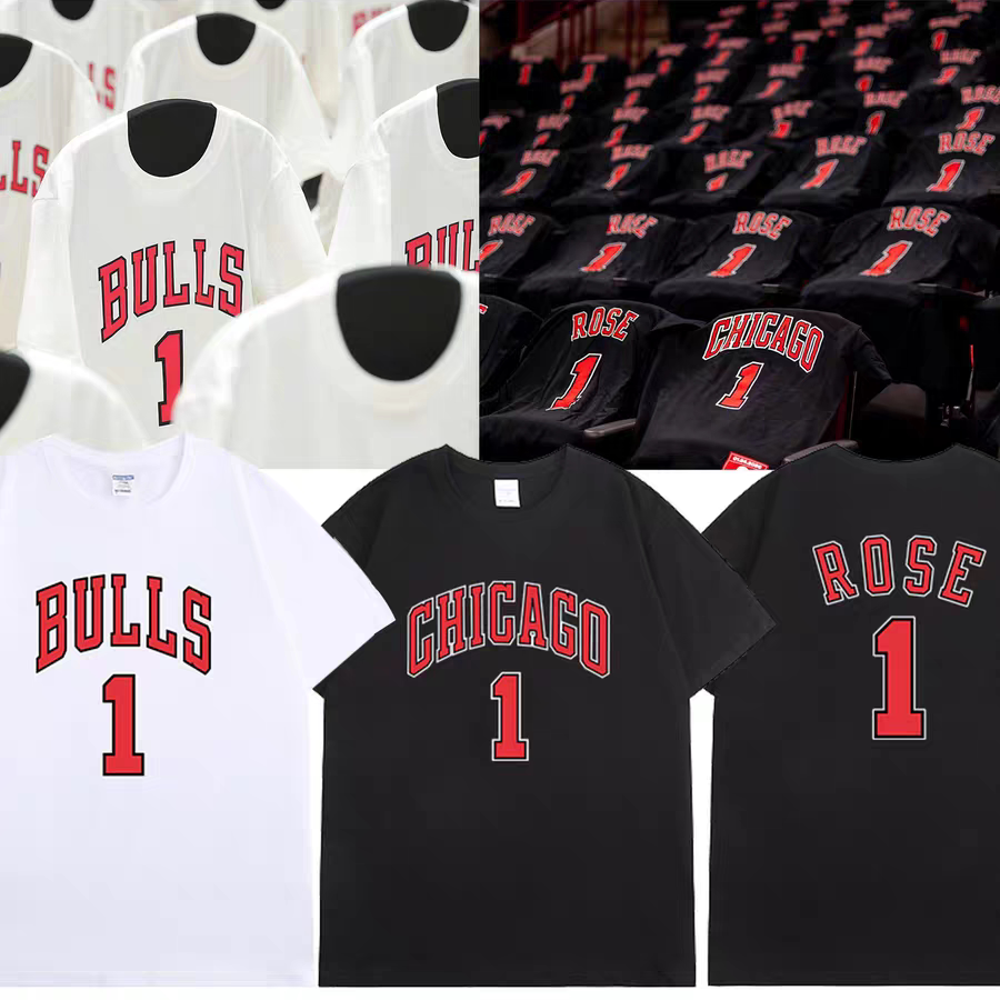 罗斯球衣退役同款T恤永远的1号风城玫瑰玫瑰永恒公牛球迷纪念衣服
