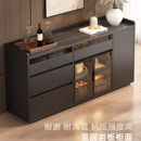 实木餐边柜靠墙一体储物柜客厅置物矮柜家用橱柜厨房玻璃茶水边柜
