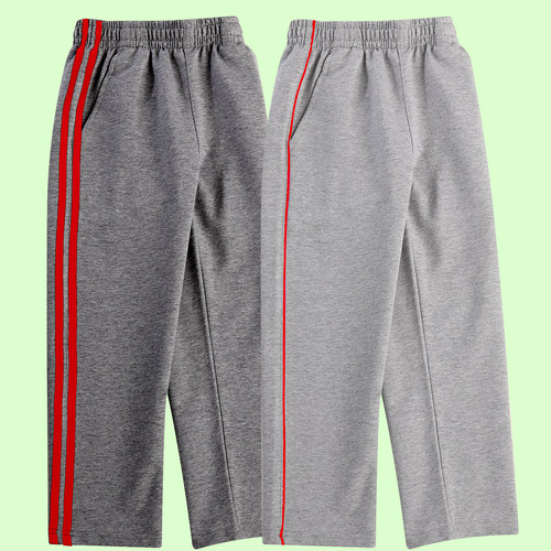 中小学生校服裤子灰色一道红细杠