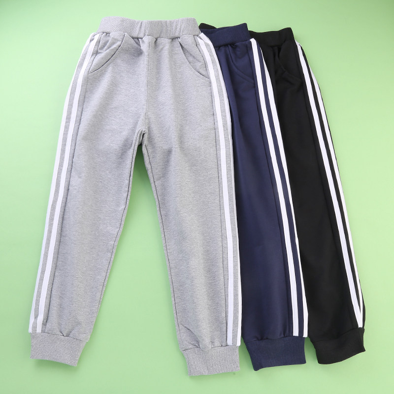 儿童藏蓝色春秋冬季校服裤子小学生两道杠深蓝女童藏青男童运动裤