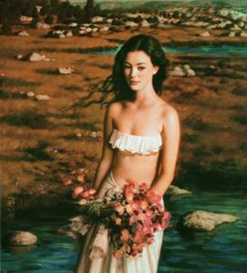 美女人体欧式半裸艺术装饰酒店包间卧室玄关壁 1联挂画高档水晶膜图片