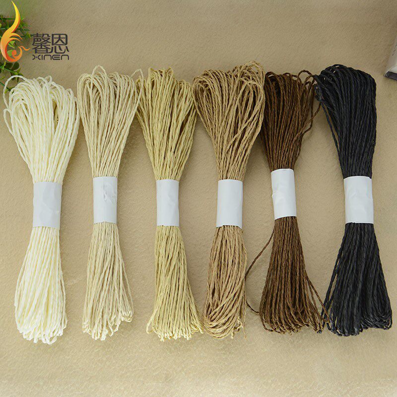 纸帽拉菲线勾夏凉帽拉菲草线编织线棉草草帽线手工钩空顶帽子包包