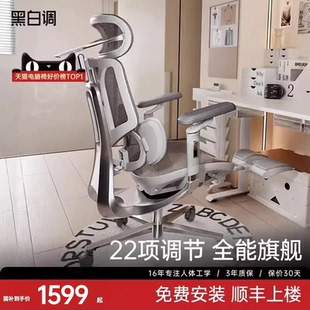 黑白调e3pro人体工学椅子电脑椅久坐椅电竞椅办公椅 罗永浩推荐