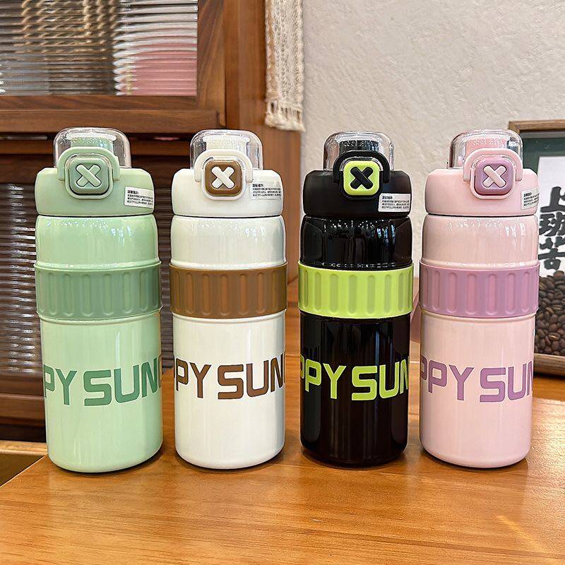 保温杯女生高颜值双饮杯316不锈钢男生运动大容量水杯学生直饮杯