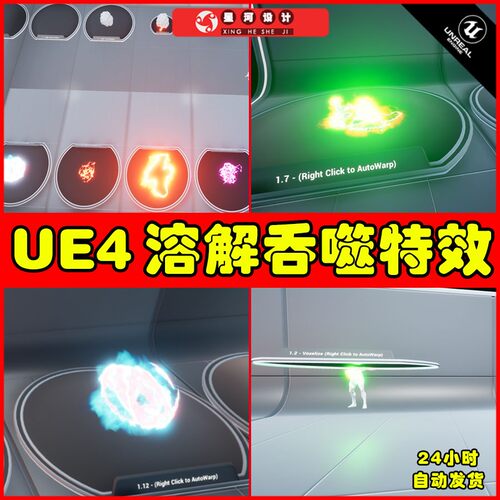 UE4UE5 Portals 溶解传送能量穿越电流吞没吞噬技能粒子特效