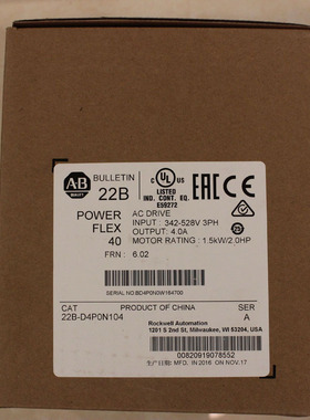 议价罗克韦尔PowerFlex400 变频器22C-D022N103 AB全新 22CD0议价