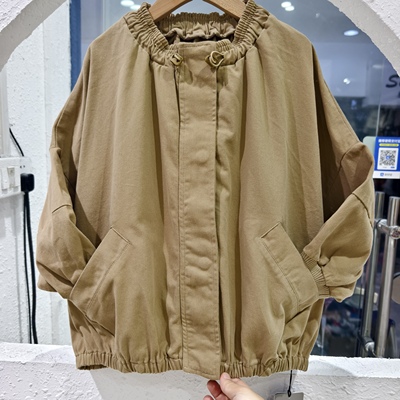 儿童纯棉风衣外套韩版宽松6-15岁女童蝙蝠衫开衫上衣时尚个性夹克