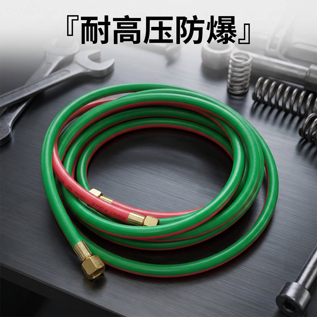 耐烫高压氧气管气割工具氧气乙炔割炬氧割管 6毫米气管9/16美式头