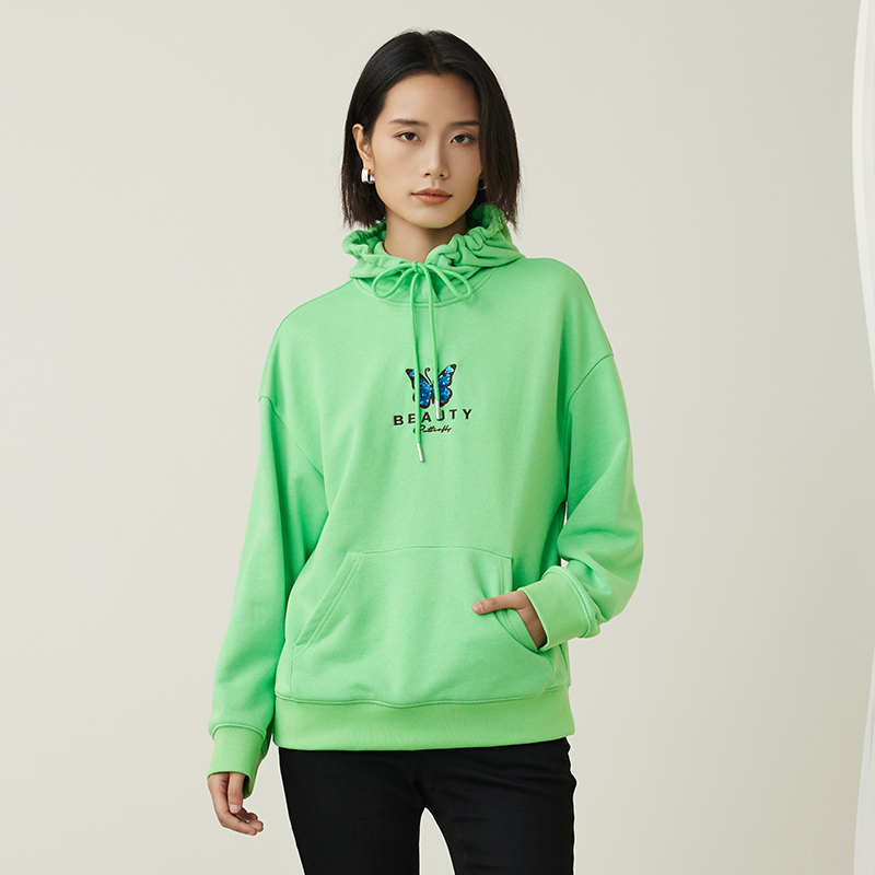 梵凯春季宽松棉休闲时尚刺绣卫衣