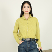 梵凯毛织衫 气质设计感秋冬打底毛织衫 女2025冬时尚 立领单排扣长袖