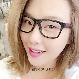 新品 眼镜架窄框眼镜框女无镜片 仿木腿平光镜黑框眼镜v大框男款