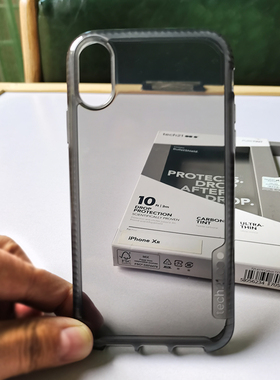 Tech21手机壳适用于iPhoneXR 6.1寸保护套商务时尚菱格纹全包防摔