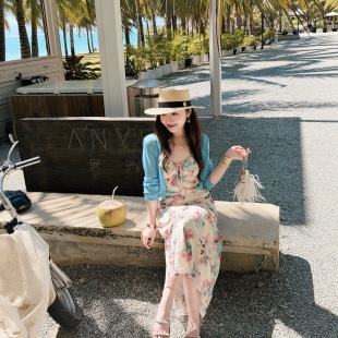 百搭上衣 100超细莱赛尔设计感V领天丝针织开衫 PINZIKO 大兔子