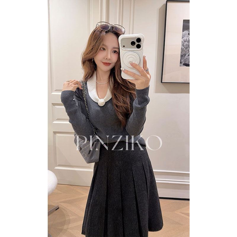 针织衫小香风上衣女秋冬