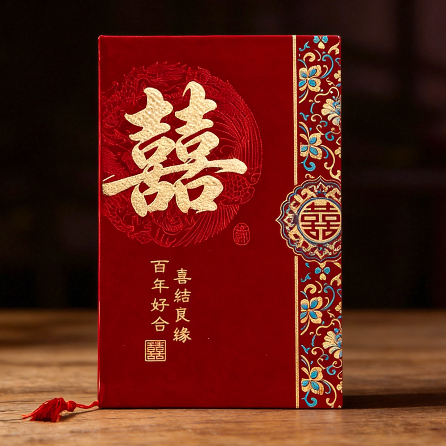 婚礼请柬中国风打印定制结婚请帖硬质大尺寸大气高级感喜帖邀请函
