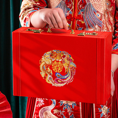 彩礼钱盒子结婚礼盒提亲聘礼箱订婚用品大全10万20万元现金礼金箱