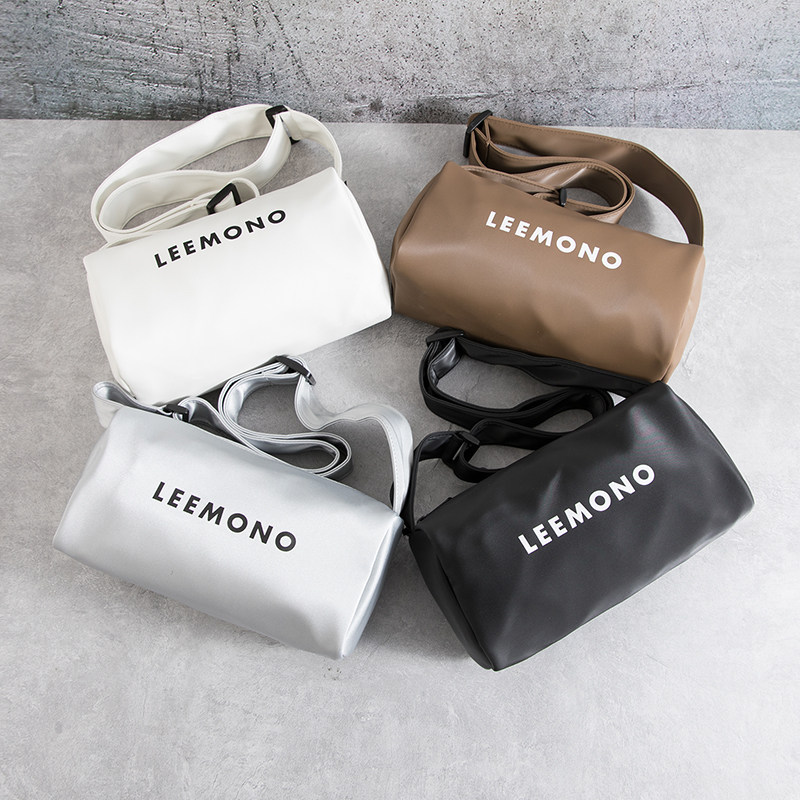 韩版时尚ins男女单肩包字母印花圆筒包休闲个性斜挎包通勤吐司包