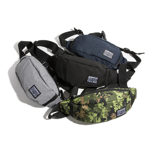 日系简约帆布腰包休闲时尚男胸包运动潮流斜背包小挎包青年骑行包