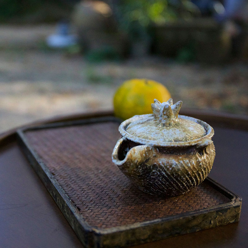 柴烧粗陶纯手工皇冠王者宝瓶茶壶主泡器手作茶具个性线条木木林连