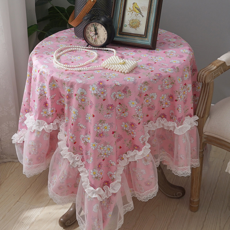 韩式田园风蕾丝桌布纯棉花边台布盖巾圆桌布 方桌布,居家布艺,桌布,淘宝优惠券,粉丝福利购,淘宝优惠卷