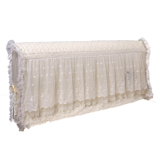 蕾丝公主风罩皮床板保护套梦幻盖布盖巾欧式全棉床头柜靠背床头套