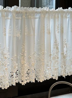 法式高级门帘半帘窗帘短款帘美式隔断帘厨房窗户柜子屏风遮挡帘子