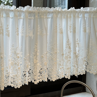 法式高级门帘半帘窗帘短款帘美式隔断窗厨房窗户柜子屏风遮挡帘子