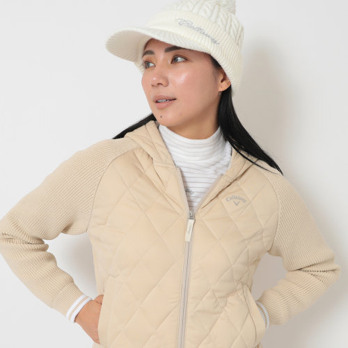 日本26秋冬款Callaway卡拉威女士高尔夫服装防风保温连帽弹力棉服