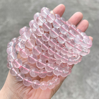正品天然莫桑星光粉晶手串