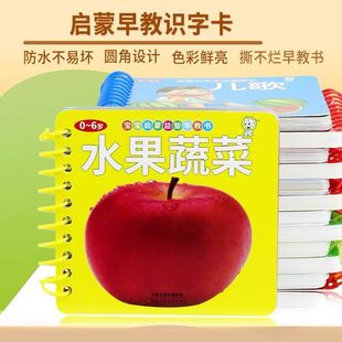 婴幼儿宝宝看图识物动物水果0 3岁翻翻早教启蒙益智认知识字卡片