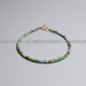 Ciel原创手工天然澳洲绿松石手链2mm方糖珠极细小脚链项链切面女