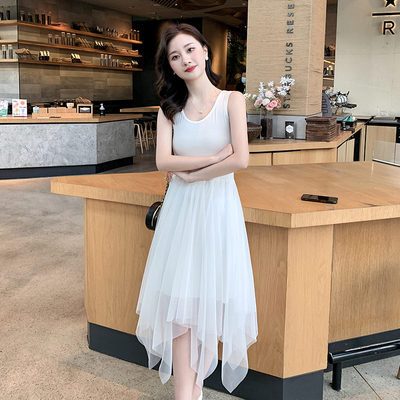新款气质内搭吊带裙网纱背心裙子