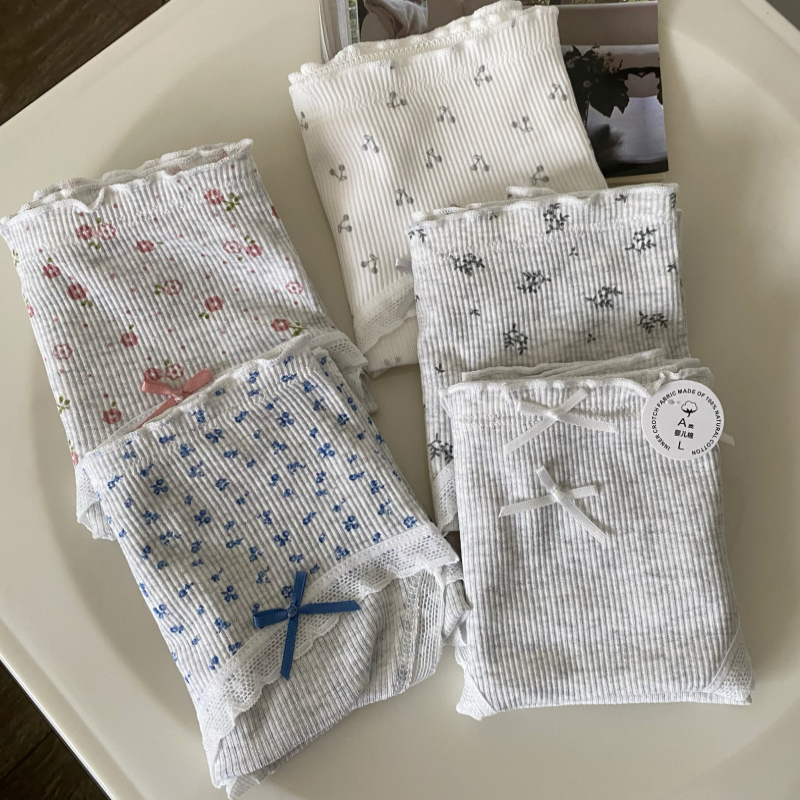 miu系少女田园碎花A类婴儿棉内裤