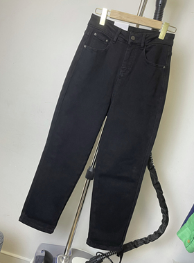 韩国HZH黑色加绒小脚裤牛仔裤女裤子修身显瘦韩版潮流休闲