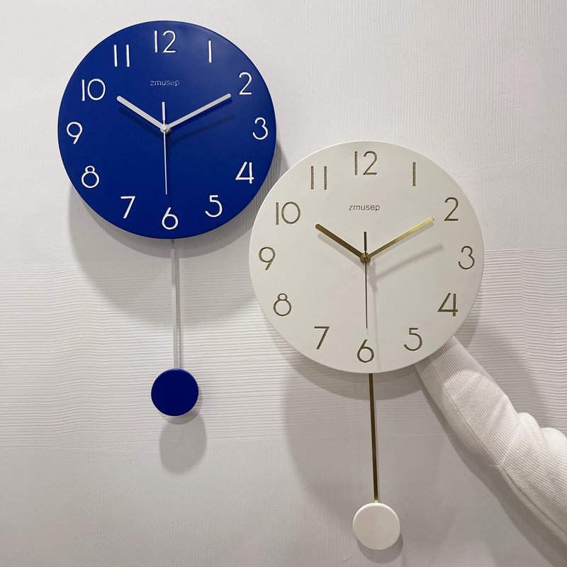 挂墙挂钟客厅树脂免打孔静音时钟