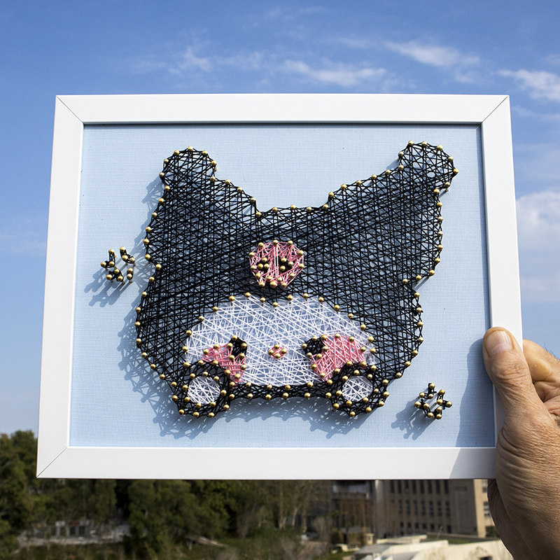匠瓜瓜卡通库洛米钉子绕线画手工图片
