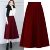 Burgundy 76cm Mid-Length Skirt with Pockets