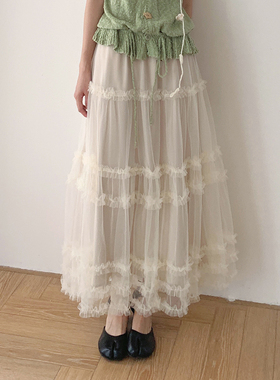 BORAN帛然高级感花边半身裙2025秋季新款网纱蛋糕蓬蓬裙女E3023Q