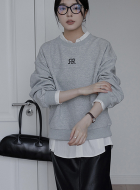 BORAN帛然2025秋季新款长袖卫衣休闲宽松慵懒圆领上衣女B2D8300S