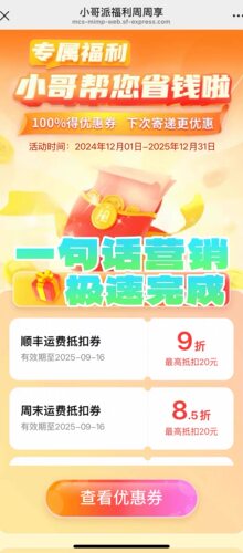 顺丰一句话营销 砸金粽领福利寄顺丰 快销客 同城 包数据当天完成