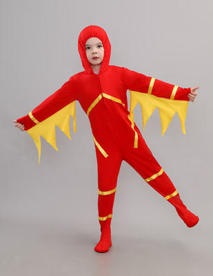 元旦火焰火娃娃演出服火苗火孩子雪宝宝表演服装雪娃娃儿童舞蹈服