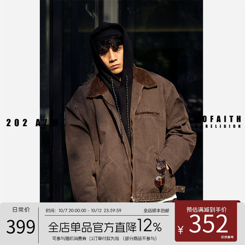 NOFAITH翻领秋冬宽松长袖