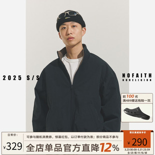 NOFAITH双面千鸟格cleanfit夹克外套男日系复古宽松休闲百搭上衣