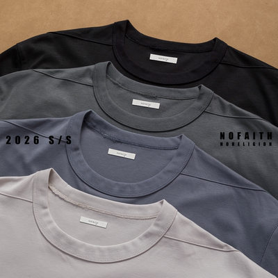 NOFAITH亚麻天丝混纺圆领短袖t恤男夏季轻薄简约宽松休闲情侣上衣